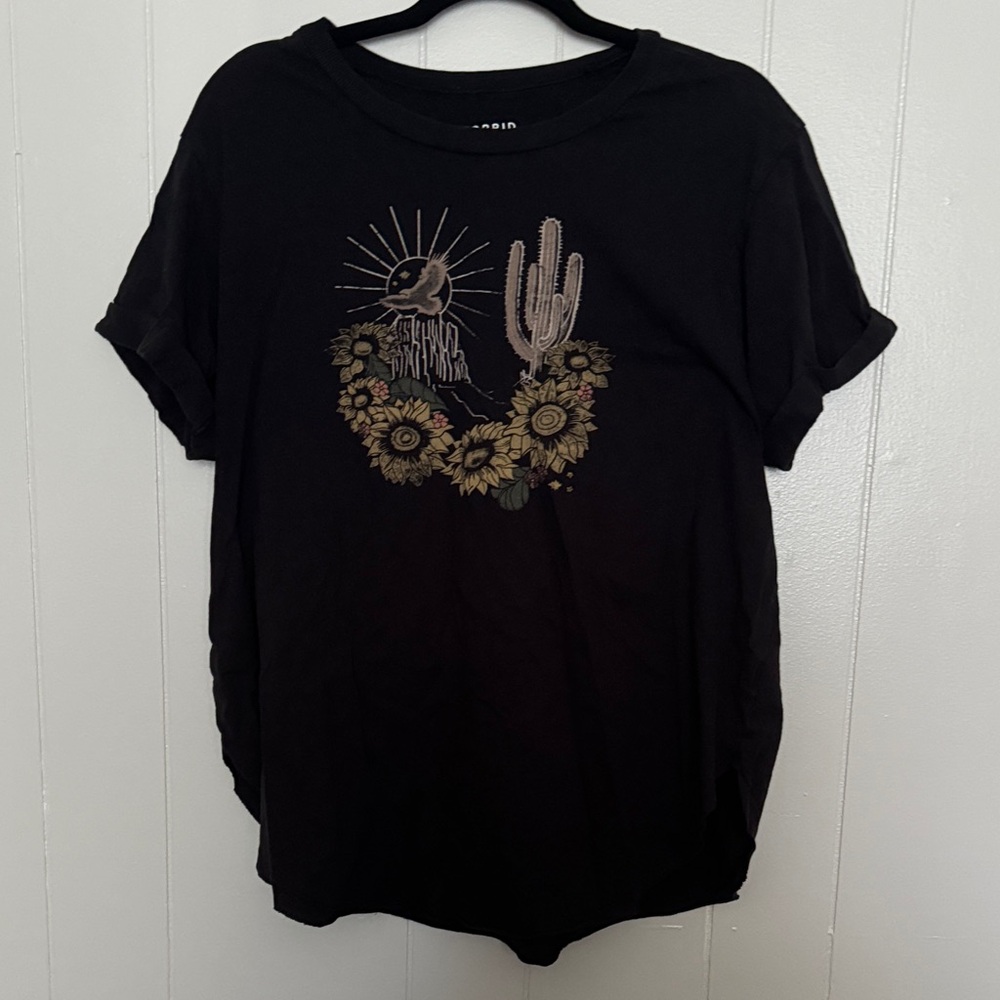 Torrid Black Relaxed Fit T-Shirt